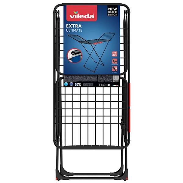 Vileda Extra Ultimate tørretumbler, 20m tørreflade, XXL bindebånd, sort svart