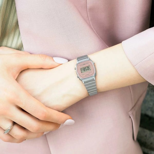 Casio Ur - Kvinder - LA670WEA-4A2EF - Rustfrit stål - Sølv - Rosa Pengar