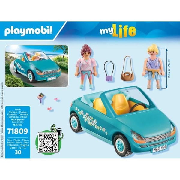 PLAYMOBIL 71809 Kabriolet ja tytöt selfie-puomilla, My Life, 30 osaa, Suositeltu yli 4-vuotiaille Flerfärgad