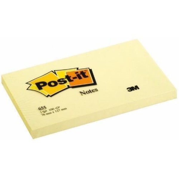 Post-It - 655E - Flytbar pude på 100 ark - 76 x 127 mm - Gul