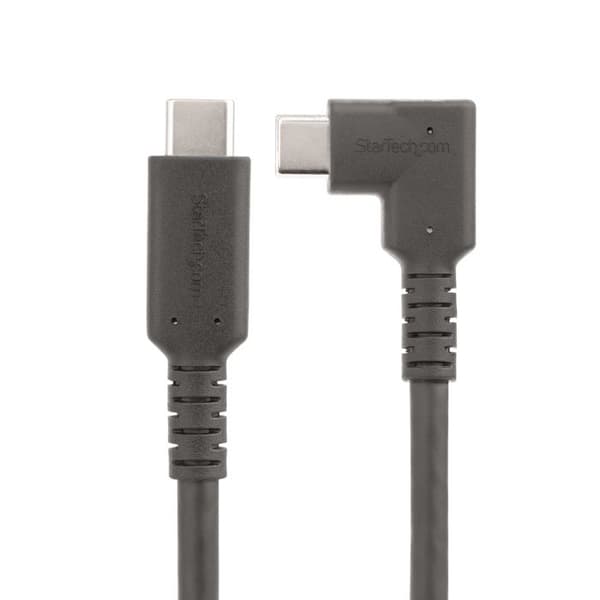 StarTech.com 50 cm Heavy Duty retvinklet USB-C-kabel, USB 3.2 Gen 2 (10 Gbps), USB-C til C-dataoverførselsledning - Alt-tilstand