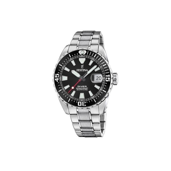 Ur - FESTINA - The Originals/Diver - Stål - Sort - Vandtæthed 20 Atm Svart