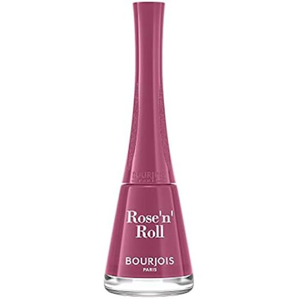 BOURJOIS - 1 sekund Nagellack 48 Rose'N'Roll - Snabbtorkande på 50 sekunder - Panoramic Anti-Overflow Borste - Rosa
