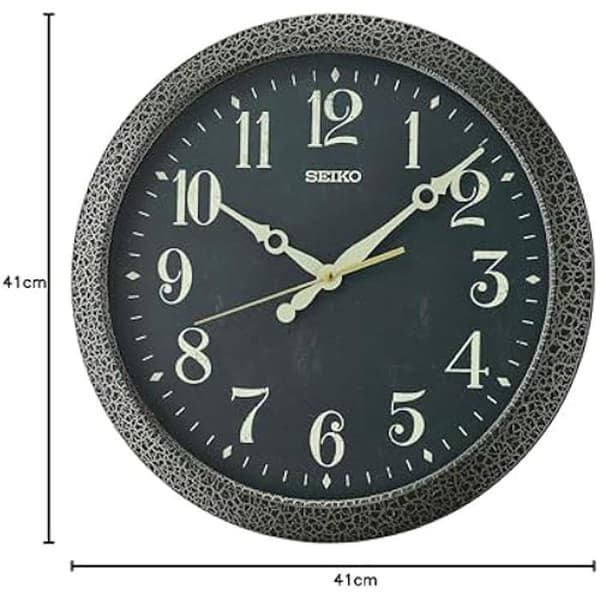 Vægur - SEIKO - Standard - Sort - Plastisk-Resin - 30 cm Sort
