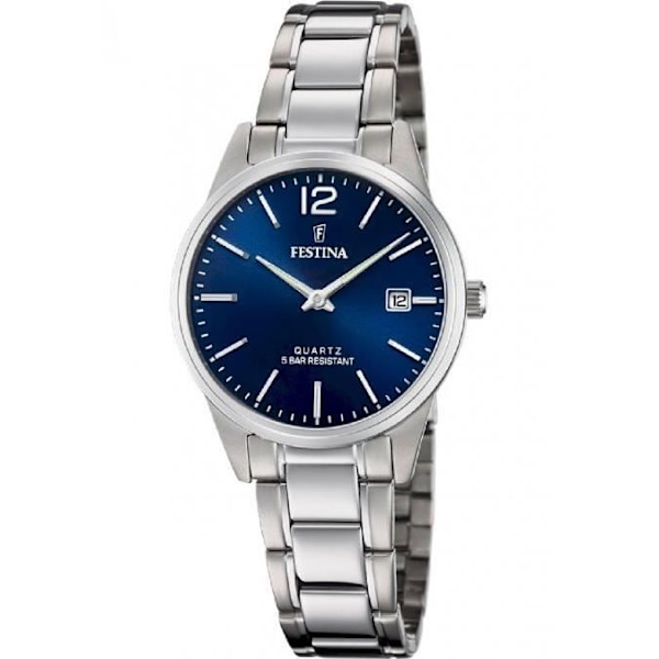 Kvinde Ur - Festina - F20509-3 - Rustfrit Stål - Blå Zifferblad - Vandmodstand 5 ATM