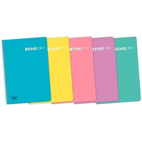 Notebook - ENRI - Pastell Quart - 80 ark - 90 g/m² - A4 (21 x 29,7 cm) - Blandat Pastell