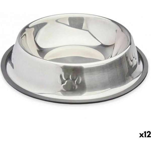 Hundefoder - MASCOW - Sølvgrå - Gummi og metal - 27,5 x 27,5 x 13 cm - Indendørs