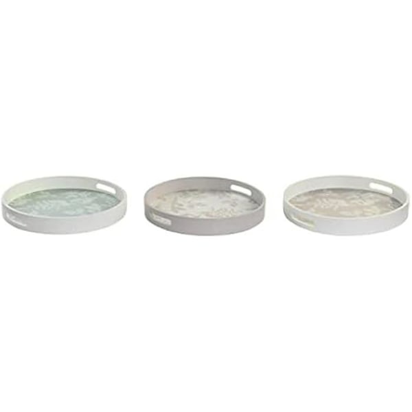 Bricka - DKD HEMINNREDNING - Standard - MDF Trä - 37x49,5x36,5 cm - Vit Brun Grön Vit, brun, grön