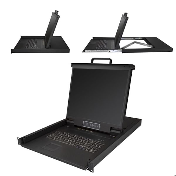 Konsol KVM - StarTech.com - RKCONS1908K - 8 porte - 19 tommer - Rackmontering - LCD-skærm