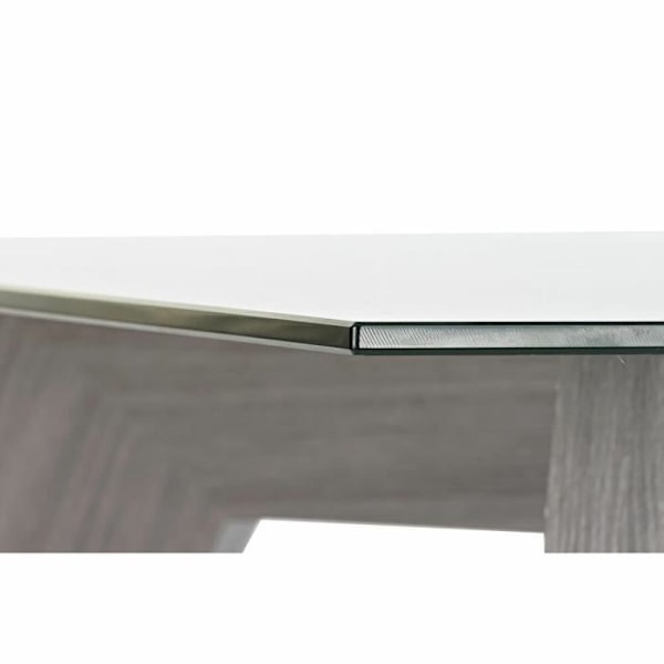 ruokapöytä läpinäkyvä harmaa lasi mdf puu (160 x 90 x 75 cm)
