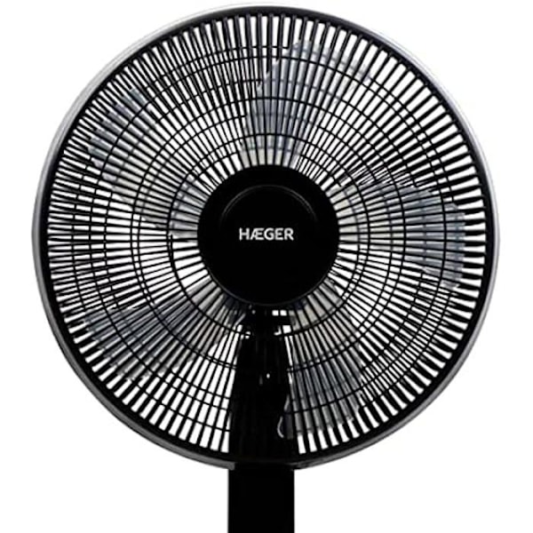 Piedestalfläkt - HAEGER - Slät modell - 5 blad på 40 cm - 3 hastigheter - 90° svängning