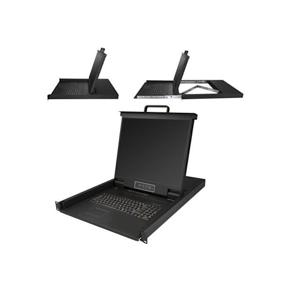 Konsol KVM - StarTech.com - RKCONS1908K - 8 porte - 19 tommer - Rackmontering - LCD-skærm