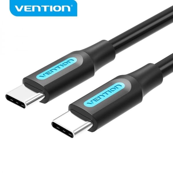 Vention USB-C Uros USB-C Uros - 1m - 3A - PD60W - Väri Musta