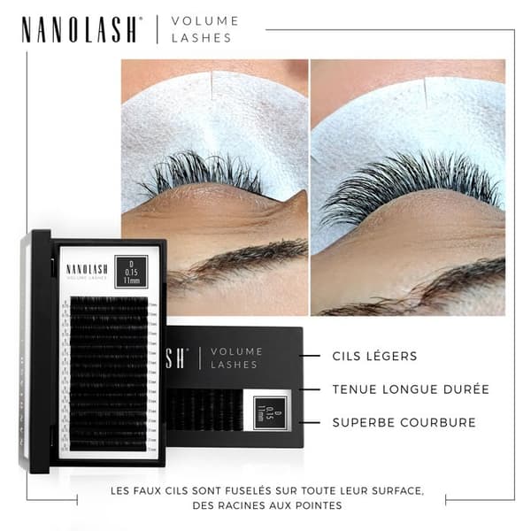 Extensions af vipper - Nanolash - Volumenvipper - 0.05 D curl - 6-13 mm - Sort