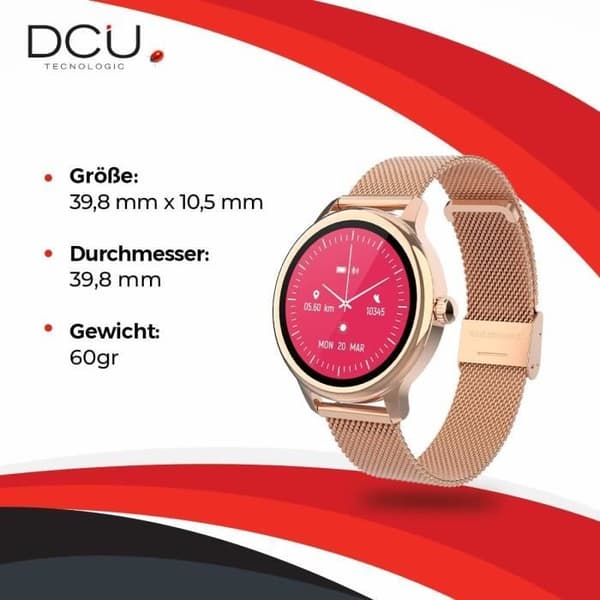 Älykello - DCU TECNOLOGIC - Sophie - Ruusukulta - Bluetooth - Sovellusten ilmoitukset