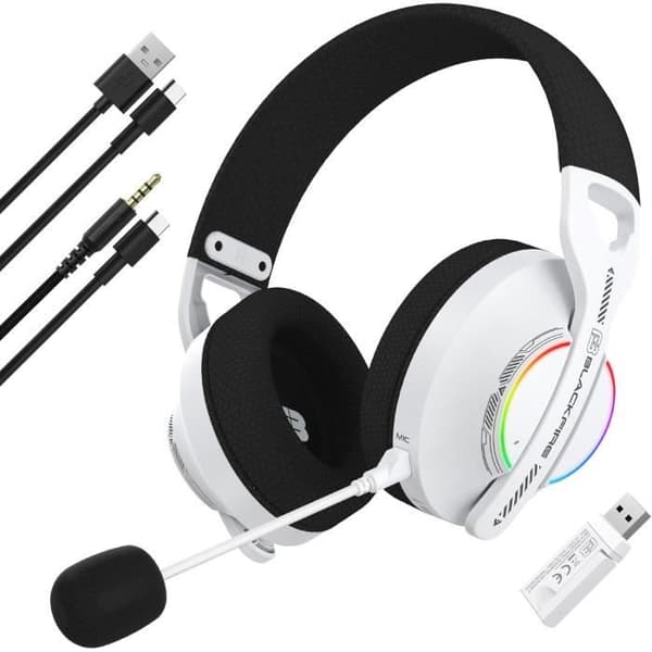 Trådløst gaming headset - BLACKFIRE - BFX-W100 PRO - Bluetooth 5.2 - USB-A og USB-C - Ledningstilstand 3,5 mm