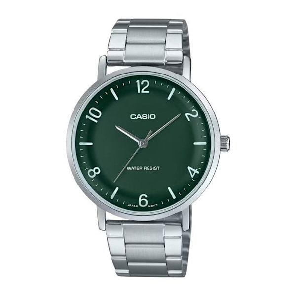 Ur - Casio - MTP-VT03D-3BDF - Vandtæt 3 Atm - Rustfrit stål - Grøn urskive Grön