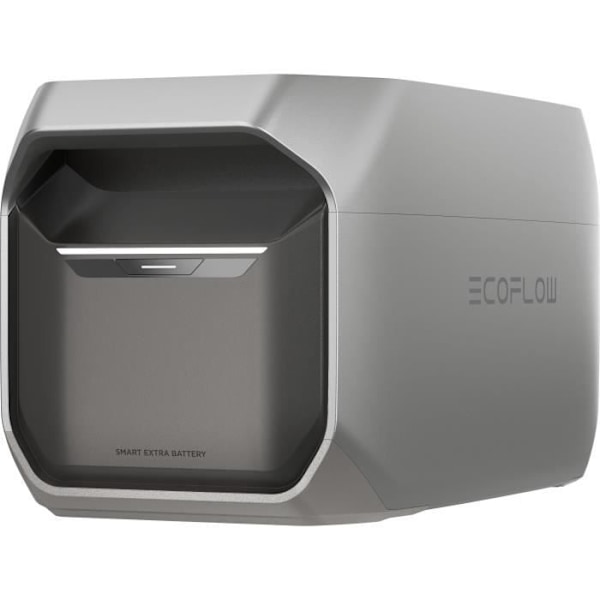 Smart extrabatteri - EcoFlow - DELTA 3 - LiFePO4-batteri 1024 Wh för solenergi. Grå