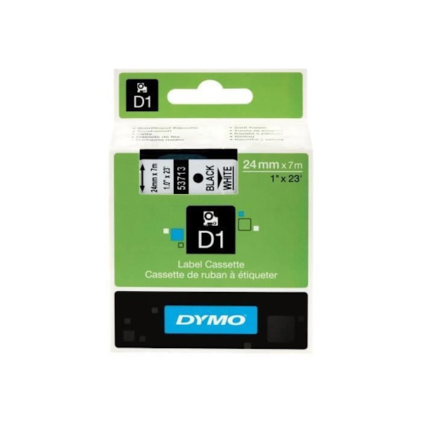 DYMO D1 Glans sort på hvid Rulle (2,4 cm x 7 m) 1 rulle(r) tape til LabelMANAGER