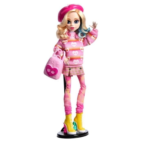 Monster High-Enid Sinclair-Docka i rosa kläder med tillbehör - Monster High - HXJ05 Flerfärgad