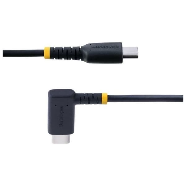 USB-C-kaapeli - StarTech.com - 15cm - 60W PD 3A - Kulma Musta - Kestävä Aramidikuitu