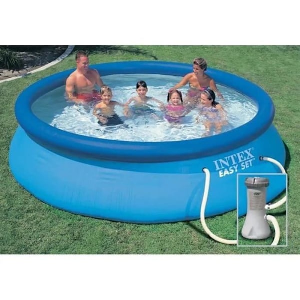 INTEX Fritstående poolsæt over jorden - Easy Set™ - 366 x 76 cm - Rund (leveres med pumpe og patron) - 28132NP Blå