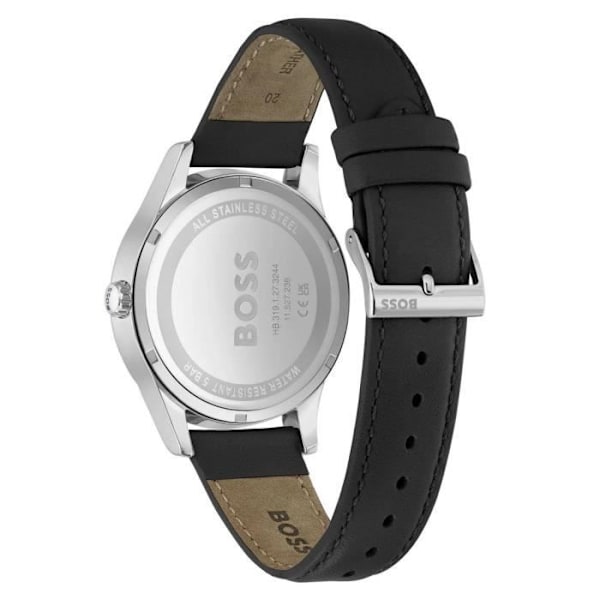 Klocka - Hugo Boss - 1513984 - Svart läder - 40 mm - Vattentålig 5 bar Svart