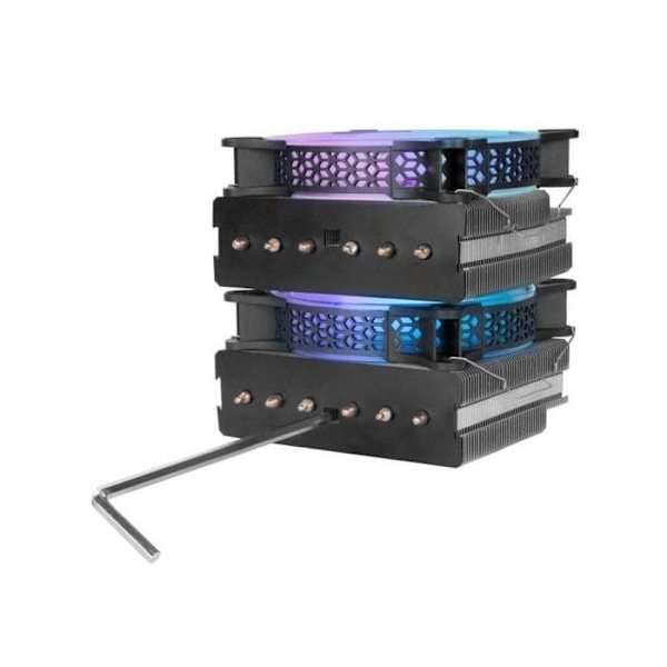 Ventilator til processor - Mars Gaming - MCPU-XT RGB - Sort - 12 cm - Dobbelt ARGB stille tour