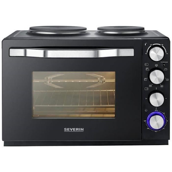 Miniugn elektrisk - SEVERIN - 30 L - 1500W - 2 spishällar - Svart - 2074 Svart
