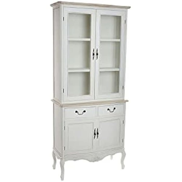 Vitrin - DKD HOME DECOR - Vit - Massivt trä - 200 cm - Flerfärgad mångfärgad