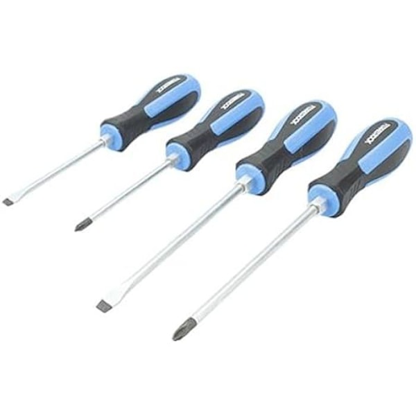Slagskruetrækkersæt - FERRESTOCK - 4 dele - CR-V stål - Ergonomisk håndtag - Sort farve