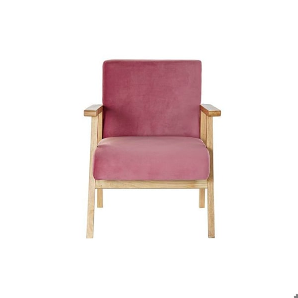 Fåtölj - DKD Home Decor - Polyester - MDF-trä - Rosa - Dimensioner 61x63x77 cm rosa