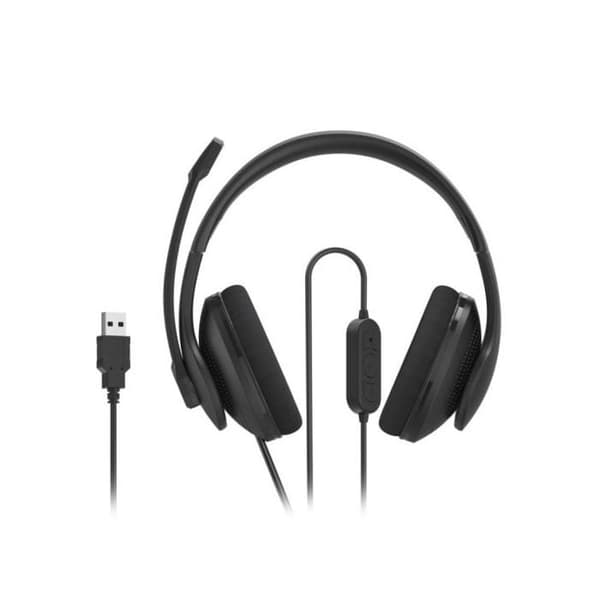 Hovedtelefon med mikrofon - HAMA - HS-USB300 V2 - Stereo - Kablet - Sort