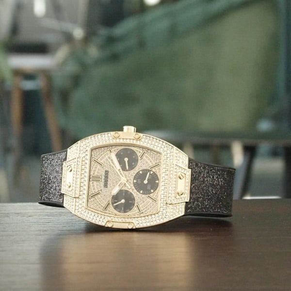 Damklocka - Guess - GW0105L2 - Kvarts - Svart silikon - Multitavlor Svart