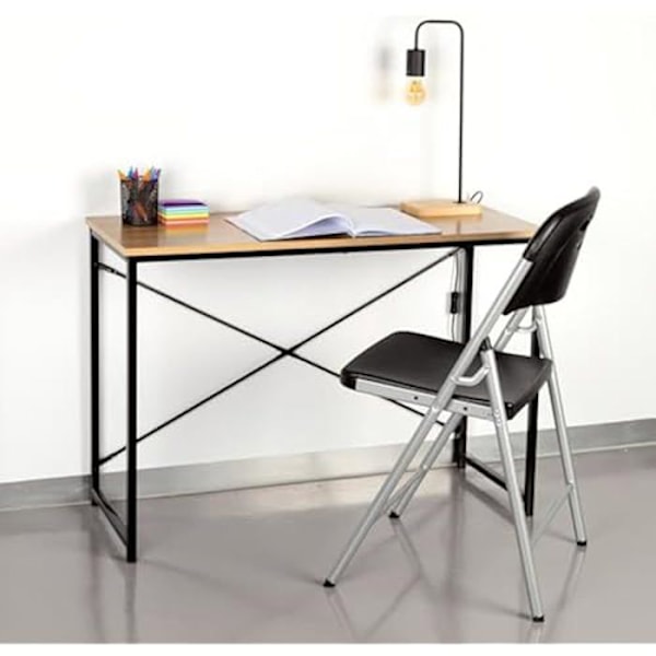 Bureau - AKTIVE - Max Home - 100 x 40 x 70 cm - Træ og Sort Stål - Industriel Stil Svart