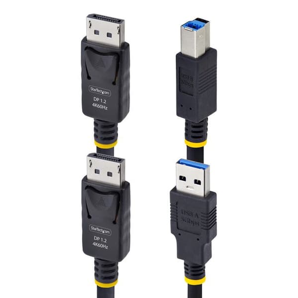 KVM-kabel - STARTECH.COM - 3m - DisplayPort 4K 60Hz - USB 5Gbps - Sort