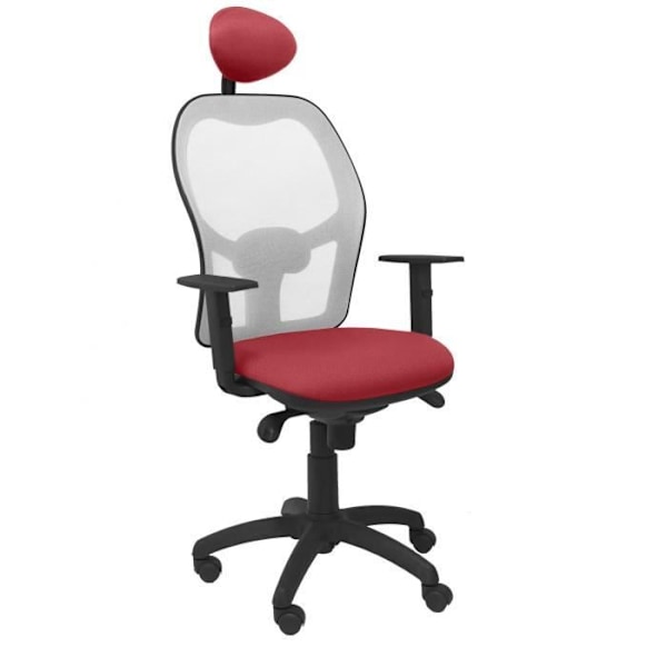 Jorquera ergonomisk kontorsstol - PIQUERAS Y CRESPO - Bali mesh grå - Brun sits med fast nackstöd