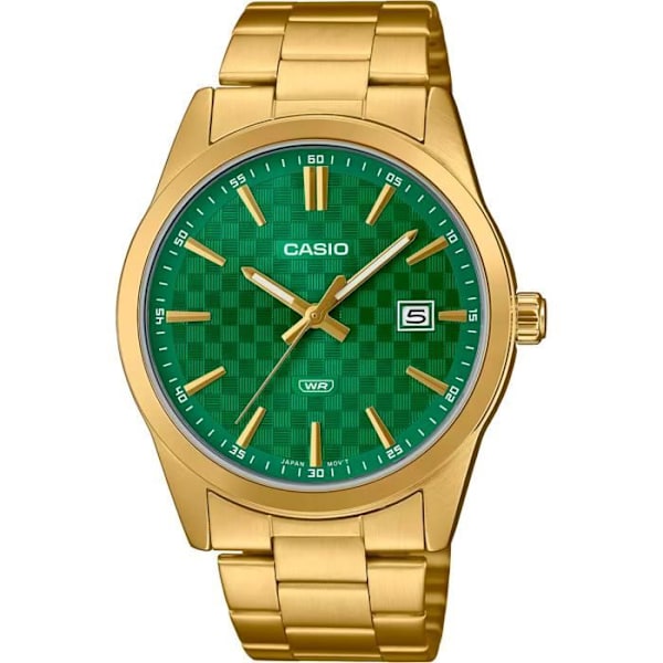 Klocka - CASIO - MTP-VD03G-3A - Kvarts - Grön urtavla - Guldstålarmband Grönt, guld