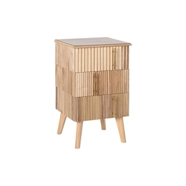 Sengebord - Mærke - Model - Guld - Lysebrun - MDF træ