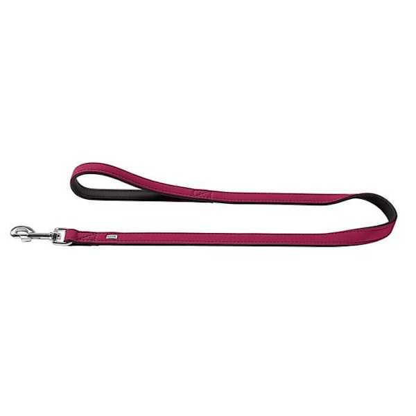 Hunter Softie Nikkel/Læder Kunstleder Nubuk Polyurethan Dog Lead Black/Raspberry M - 61215