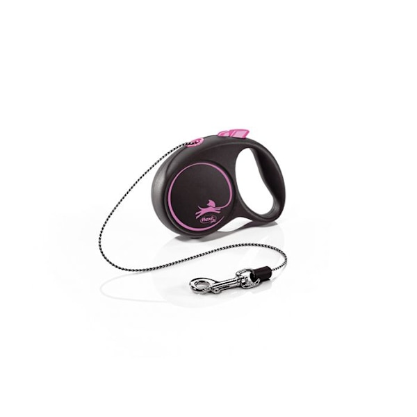 Låse optrækkere - Flexi - FU02C3-251-S-CP - 3m - Sort/lyserød - Til små dyr op til 8kg svart/rosa
