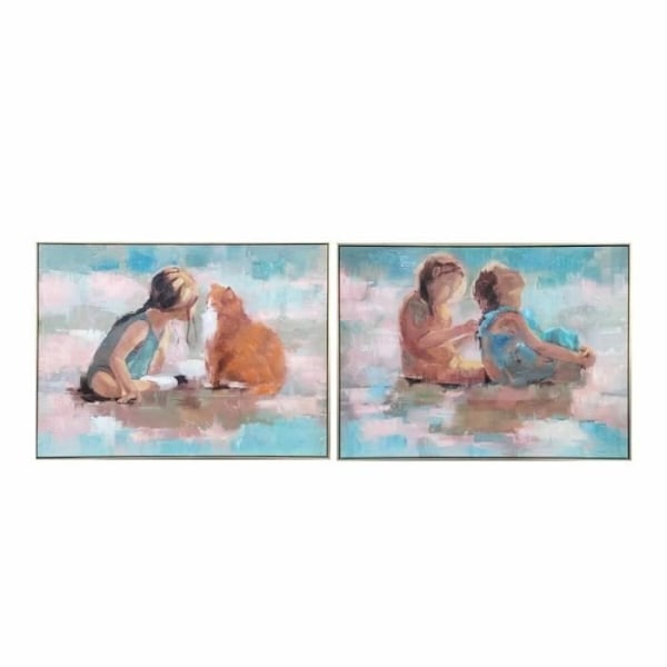 lærred 80 x 3,5 x 60 cm shabby chic børn (2 enheder)