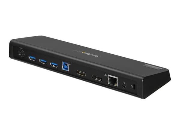 USB 3.0 - STARTECH.COM - DisplayPort 4K - 2 HDMI/DP-videolähtöä - GbE-portti - Musta