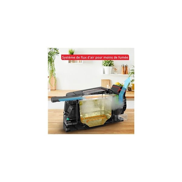 Klassisk Tefal Clear Duo Fritøse, Mindre røg og lugt, Sort, FR600810