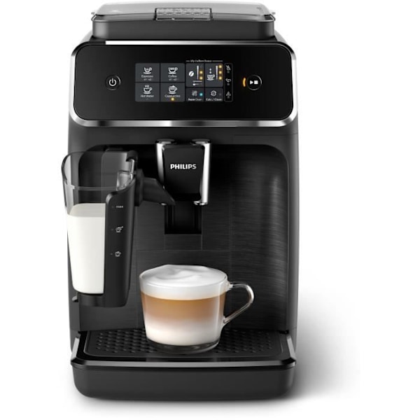 Espressomaskin Automatisk kvarn - PHILIPS - EP2230/10 - LatteGo - 275 g kaffe - 1,8 L - Mattsvart Svart