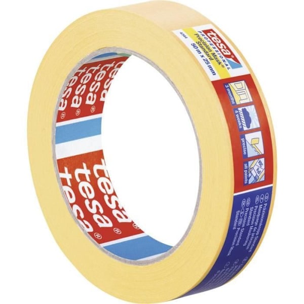 Maskeringstape - tesa - PRÆCISION STANDARD - Gul - 50 m x 25 mm - 1 stk(s) Gul