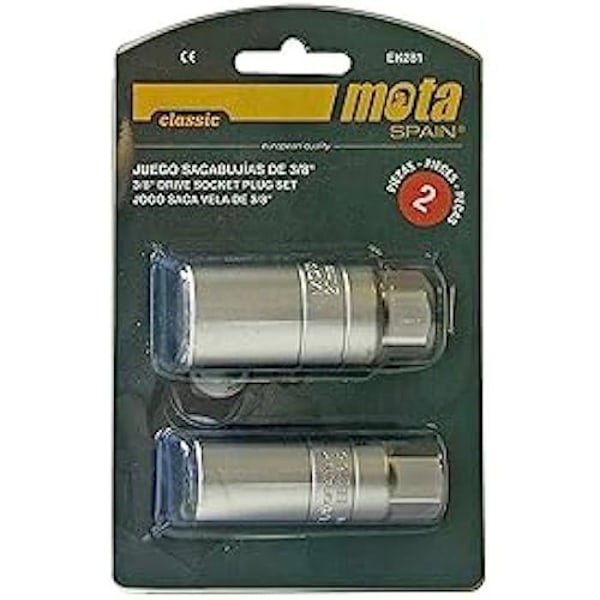 Mota Tools 39095 2-osainen pistorasiasarja 3/8" liittimille ja pyyhkimistarvikkeille, hopea