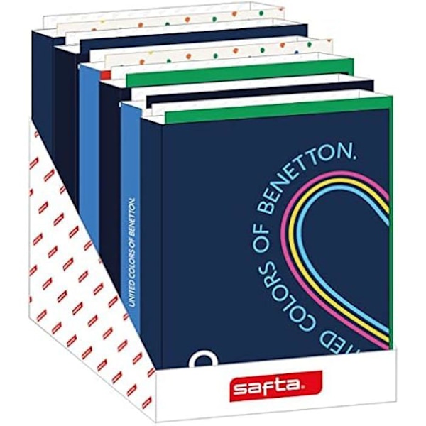 Utställare av A4 format ringpärmar med 4 ringar - Safta - Sortiment av märken