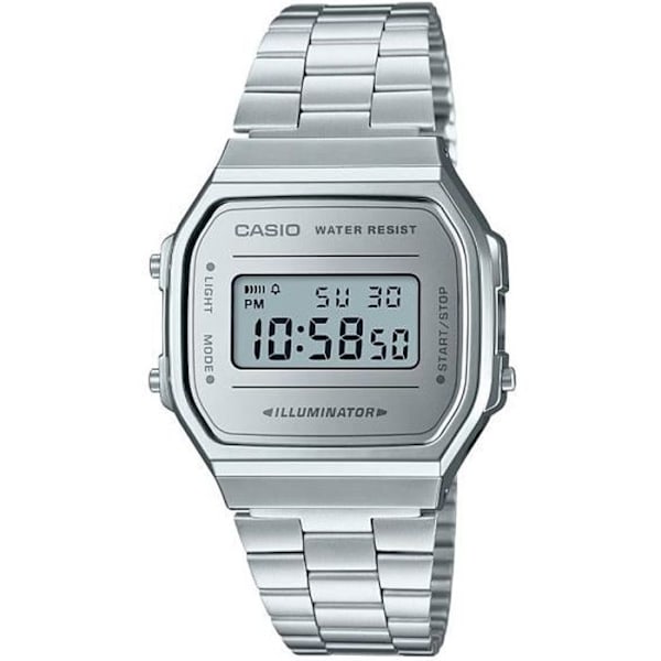Ur - CASIO - A168WEM-7EF - Sølv - Timing - Alarm - Vandtæthed