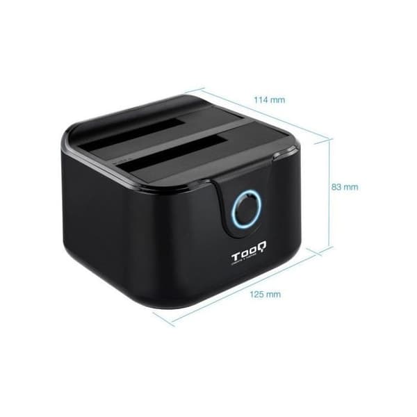Tooq TQDS-802B Kaksoislaituri HDD Musta